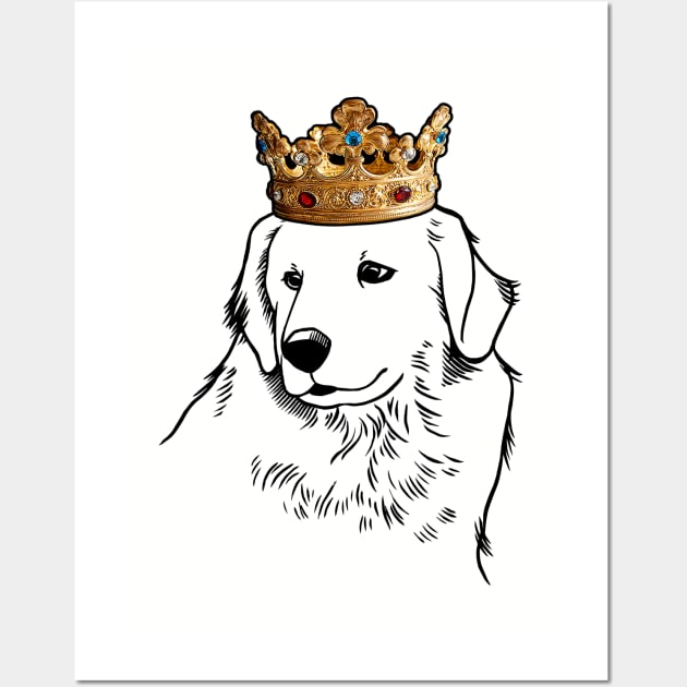 Great Pyrenees Dog King Queen Wearing Crown Wall Art by millersye